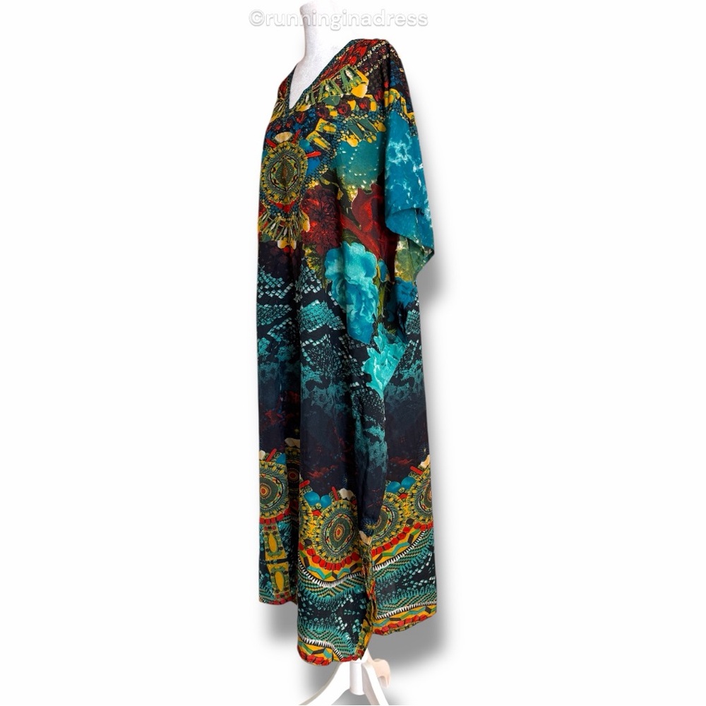 Shore Drive Embellished Boho Maxi Kaftan Dress Cover Maxi Kaftan One Size To 2XL - Picture 5 of 11
